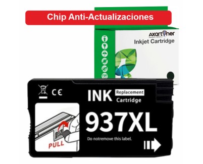 Compatible HP 937e XL Negro (Chip reforzado contra actualizaciones) Cartucho de Tinta 4S6W9NE / 4S6W5NE para HP OfficeJet Pro 9110 / 9117 / 9120 / 9122 / 9123 / 9125 / 9128 / 9130 / 9132 / 9133 / 9135 / 9720 / 9730