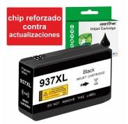 Compatible HP 937e XL Negro (Chip reforzado contra actualizaciones) Cartucho de Tinta 4S6W9NE / 4S6W5NE para HP OfficeJet Pro 9110b, 9117b, 9120b, 9120e, 9122e, 9125e, 9130b, 9132e, 9135e, 9720e, 9730e