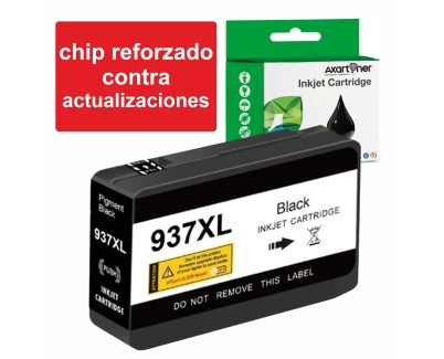 Compatible HP 937e XL Negro (Chip reforzado contra actualizaciones) Cartucho de Tinta 4S6W9NE / 4S6W5NE para HP OfficeJet Pro 9110b, 9117b, 9120b, 9120e, 9122e, 9125e, 9130b, 9132e, 9135e, 9720e, 9730e