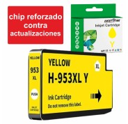 Compatible HP 953XL Amarillo - Chip Actualizado reforzado contra actualizaciones - Cartucho de Tinta F6U18AE / F6U14AE