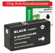 Compatible HP 953XL - Chip Anti-Actualizaciones - Negro Cartucho de Tinta Pigmentada L0S70AE / L0S58AE