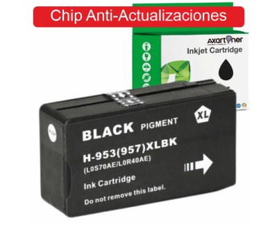 Compatible HP 953XL - Chip Anti-Actualizaciones - Negro Cartucho de Tinta Pigmentada L0S70AE / L0S58AE