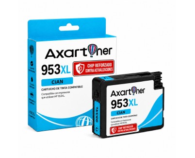 Compatible HP 953XL Cyan - Chip Actualizado reforzado contra actualizaciones - Cartuchos de Tinta F6U16AE / F6U12AE