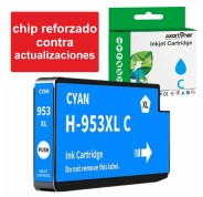 Compatible HP 953XL Cyan - Chip Actualizado reforzado contra actualizaciones - Cartuchos de Tinta F6U16AE / F6U12AE