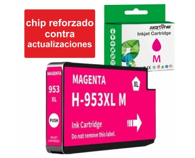 Compatible HP 953XL Magenta - Chip Actualizado reforzado contra actualizaciones - Cartucho de Tinta F6U17AE / F6U13AE