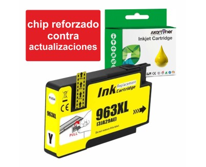 Compatible HP 963XL - Chip Actualizado - Amarillo Cartucho de Tinta (Funciona en impresoras que acaban en E) 3JA29AE / 3JA25AE