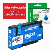Compatible HP 963XL - Chip Actualizado - Cyan Cartucho de Tinta (Funciona en impresoras que acaban en E) 3JA27AE / 3JA23AE