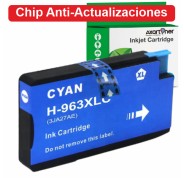 Compatible HP 963XL - Chip Anti-Actualizaciones - Cyan Cartucho de Tinta (No funciona en impresoras que acaban en E) 3JA27AE / 3JA23AE