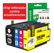 Compatible HP 963XL - Chip Actualizado - Pack de 4 Cartuchos de Tinta (Funciona en impresoras que acaban en E) 3YP35AE / 6ZC70AE