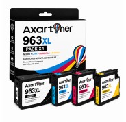 Compatible HP 963XL - Chip Actualizado - Pack de 4 Cartuchos de Tinta (No funciona en impresoras que acaban en E) 3YP35AE / 6ZC70AE