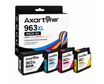 Compatible HP 963XL - Chip Actualizado - Pack de 4 Cartuchos de Tinta (No funciona en impresoras que acaban en E) 3YP35AE / 6ZC70AE