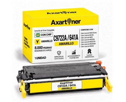 Compatible HP C9722A / 641A Amarillo Cartucho de Toner para Color LaserJet 4600 Series / 4610N / 4650 / 4650DN / 4650DTN / 4650HDN / 4650N