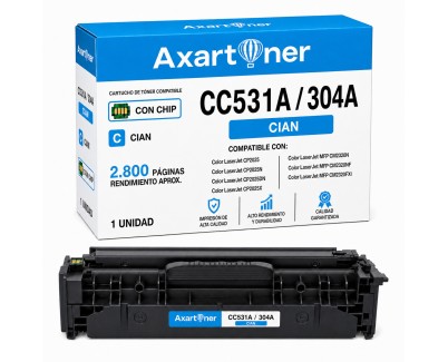 Compatible HP CC531A / 304A Cyan Cartucho de Toner para HP Color Laserjet CP2320 CM2320NF CM2320FXI CP2025 CP2025N CP2025DN