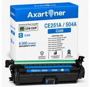 Compatible HP CE251A / 504A Cyan Cartucho de Toner para HP Color LaserJet CP3525dn, CP3525n, CP3525x, CM3530, CM3530fs