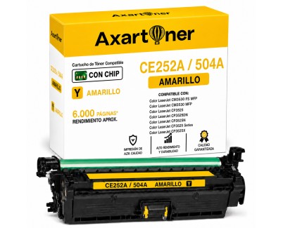 Compatible HP CE252A / 504A Amarillo Cartucho de Toner para HP Color LaserJet CP3525dn, CP3525n, CP3525x, CM3530, CM3530fs