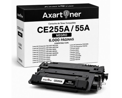Compatible HP CE255A / 55A Negro Cartucho de Toner para HP LaserJet Enterprise serie P3010, P3015, 500 MFP 525 / LaserJet Pro 500 MFP M251