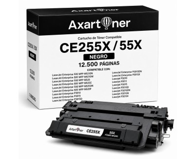 Compatible HP CE255X / 55X Negro Cartucho de Toner para HP LaserJet Enterprise serie P3010, P3015, 500 MFP 525 / LaserJet Pro 500 MFP M251