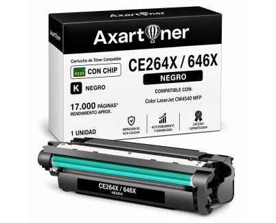 Compatible HP CE264X / 646X Negro Cartucho de Toner para HP Color LaserJet Enterprise CM4540 MFP, CM4540f MFP, CM4540fskm MFP