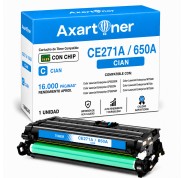 Compatible HP CE271A / 650A Cyan Cartucho de Toner para HP Color LaserJet Enterprise M750dn, M750dn, M750n, M750n, M750xh, M750xh, CP5525dn, CP5525n, CP5525xh
