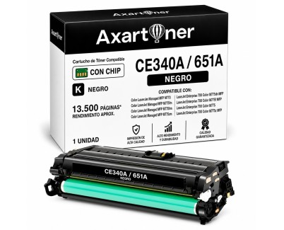 Compatible HP CE340A / 651A Negro Cartucho de Toner para LaserJet Enterprise 700 Color MFP M775, MFP M775dn, MFP M775f, MFP M775z, MFP M775z+