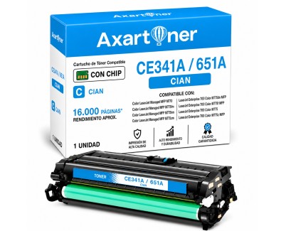 Compatible HP CE341A / 651A Cyan Cartucho de Toner para LaserJet Enterprise 700 Color MFP M775, MFP M775dn, MFP M775f, MFP M775z, MFP M775z+