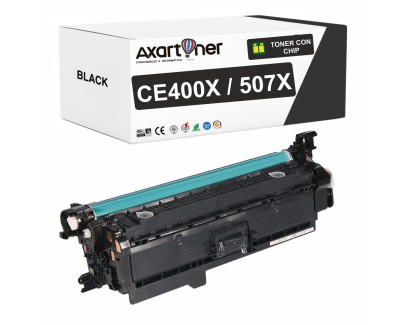 Compatible HP CE400X / CE400A - 507X / 507A Negro Cartucho de Toner para HP LaserJet Enterprise 500 Color M551 M551N M551DN M551XH M575f M575c M575dn M570dw M570dn
