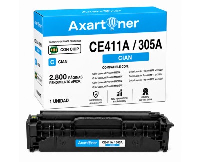 Compatible HP CE411A / 305A Cyan Cartucho de Toner para HP LaserJet Pro 400 Color MFP M475dn MFP M475dw M451dn M451nw M451dw Pro 300 Color MFP M375nw