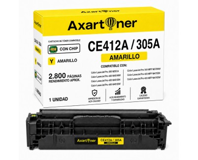 Compatible HP CE412A / 305A Amarillo Cartucho de Toner para HP LaserJet Pro 400 Color MFP M475dn MFP M475dw M451dn M451nw M451dw Pro 300 Color MFP M375nw
