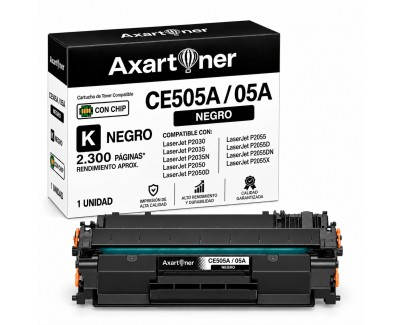 Compatible HP CE505A / 05A Negro Cartucho de Toner HP LaserJet P2035, P2055, P2030, P2050, P2055D, P2055DN