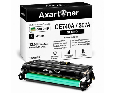 Compatible HP CE740A / 307A Negro Cartucho de Toner para  HP Color LaserJet CP5220, CP5225, Color LaserJet Professional CP5225n, CP5225dn