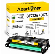 Compatible HP CE742A / 307A Amarillo Cartucho de Toner para HP Color LaserJet CP5220, CP5225, Color LaserJet Professional CP5225n, CP5225dn