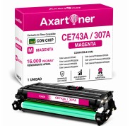 Compatible HP CE743A / 307A Magenta Cartucho de Toner para HP Color LaserJet CP5220, CP5225, Color LaserJet Professional CP5225n, CP5225dn
