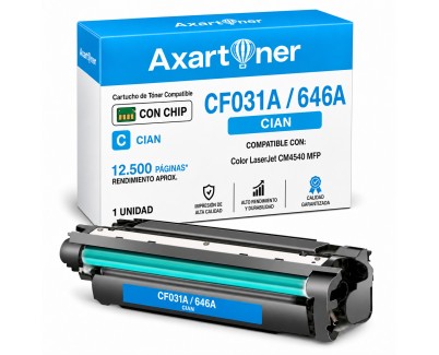Compatible HP CF031A / 646A Cyan Cartucho de Toner para HP Color LaserJet Enterprise CM4540 MFP, CM4540f MFP, CM4540fskm MFP