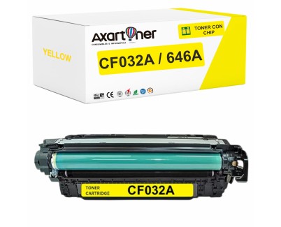 Compatible HP CF032A / 646A Amarillo Cartucho de Toner para HP Color LaserJet Enterprise CM4540 MFP, CM4540f MFP, CM4540fskm MFP