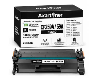 Compatible HP CF259A / 59A - CON CHIP - Negro Cartucho de Toner para HP LaserJet Pro M304a, M404dn, M404dw, M404n, MFP M428dw, MFP 428fdn, MFP M428fdw, Enterprise M406dn, MFP M430f