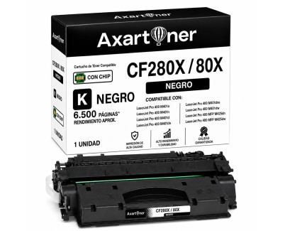 Compatible HP CF280X / 80X Negro Cartucho de Toner para HP Laserjet Pro 400 M401a, 401d, M401dn, M401dw, M401dne 400 MFP M425dn, 400 MFP M425dw