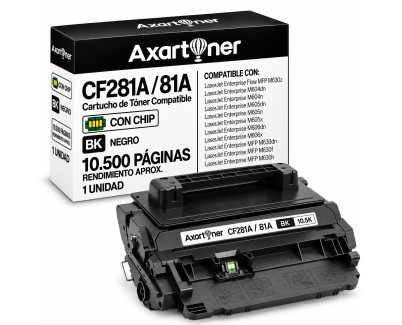 Compatible HP CF281A / 81A Negro Cartucho de Toner para HP LaserJet Enterprise serie M606, M605, M604, MFP M630 / HP LaserJet Enterprise Flow MFP M630z