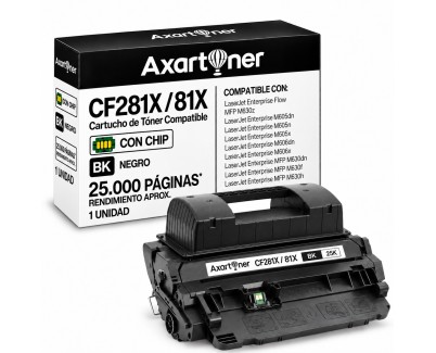 Compatible HP CF281X / 81X Negro Cartucho de Toner para HP LaserJet Enterprise Flow MFP M630z, M605dn, M605n, M605x, M606dn, M606x, MFP M630dn, MFP M630f, MFP M630h