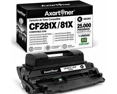Compatible HP CF281X / 81X Negro Cartucho de Toner para HP LaserJet Enterprise Flow MFP M630z, M605dn, M605n, M605x, M606dn, M606x, MFP M630dn, MFP M630f, MFP M630h