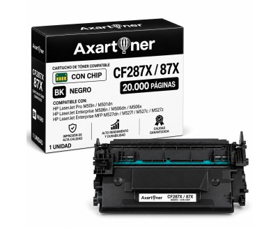 Compatible HP CF287X / 87X Negro Cartucho de Toner para LaserJet Enterprise M506dh M506dn M506n M506x M506xh / MFP M527z M527f M527dn / Pro M501dn M501n