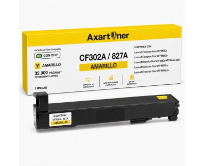 Compatible HP CF302A / 827A Amarillo Cartucho de Toner para HP Color LaserJet Enterprise Flow MFP M880 M880z+ M880z M880z+NFC