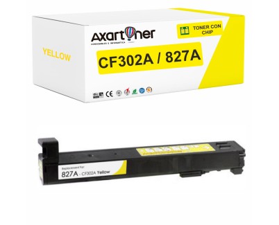 Compatible HP CF302A / 827A Amarillo Cartucho de Toner para HP Color LaserJet Enterprise Flow MFP M880 M880z+ M880z M880z+NFC
