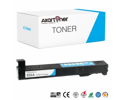 Compatible HP CF311A / 826A Cyan Cartucho de Toner para HP LaserJet Enterprise M850, M855DN, M855X, M855XH