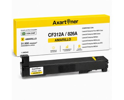 Compatible HP CF312A / 826A Amarillo Cartucho de Toner para HP LaserJet Enterprise M850, M855DN, M855X, M855XH
