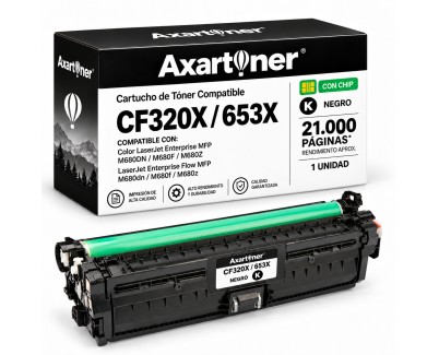 Compatible HP CF320X / 653X Negro Cartucho de Toner para HP Color LaserJet Enterprise MFP M680DN M680F M680Z Flow M680dn M680f M680z