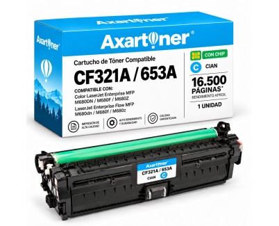 Compatible HP CF321A / 653A Cyan Cartucho de Toner para HP Color LaserJet Enterprise MFP M680DN M680F M680Z LaserJet Enterprise Flow MFP M680dn M680f M680z
