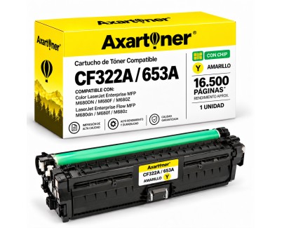 Compatible HP CF322A / 653A Amarillo Cartucho de Toner para HP Color LaserJet Enterprise MFP M680DN M680F M680Z LaserJet Enterprise Flow MFP M680dn M680f M680z