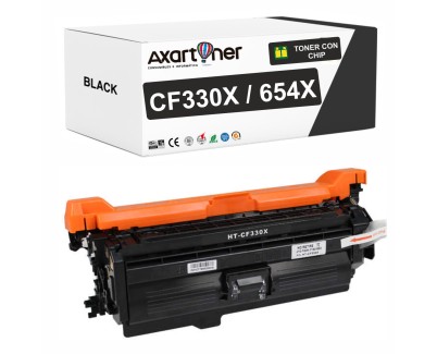 Compatible HP CF330X / 654X Negro Cartucho de Toner para HP LaserJet Enterprise M651dn, M651n, M651xh , M651xhm