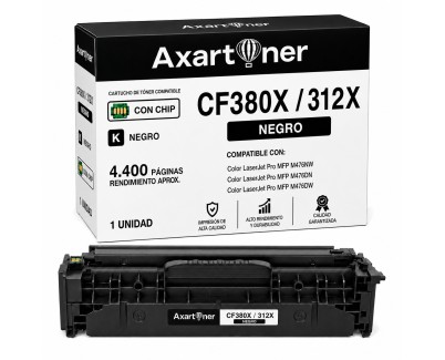 Compatible HP CF380X / 312X Negro Cartucho de Toner para HP Color LaserJet Pro MFP M476dn / M476dw / M476nw