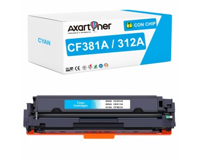 Compatible HP CF381A / 312A Cyan Cartucho de Toner para HP Color LaserJet Pro MFP M476dn / M476dw / M476nw